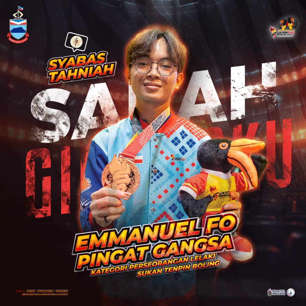 Bronze Medal Win for Emmanuel Fo Yung Khee in SUKMA XXI Sarawak 2024 Tenpin Bowling